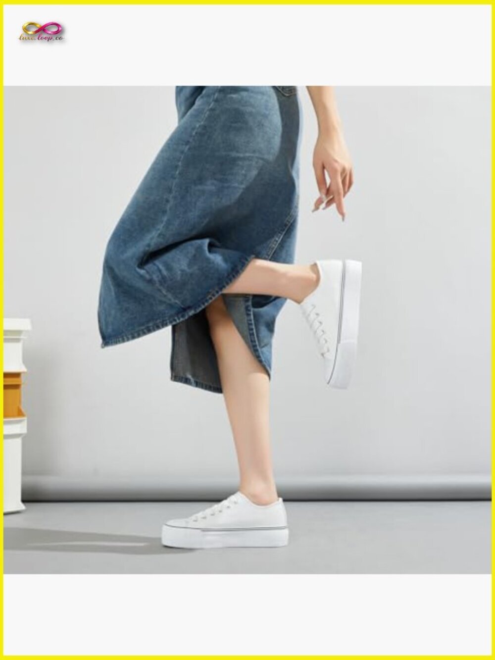 Platform Sneakers Classic Low Top Pu Leather Casual Walking Shoes Women View 6
